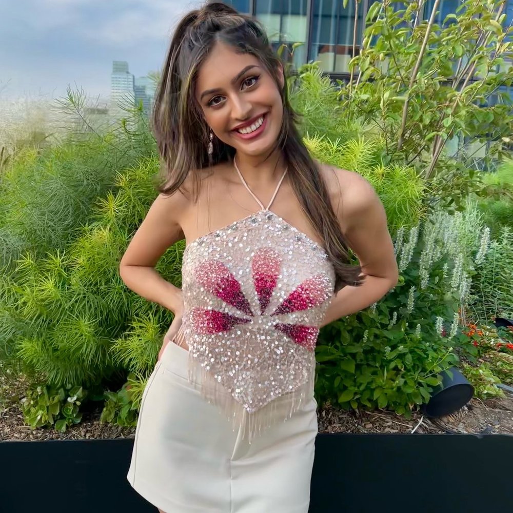 Halterneck sequin Top